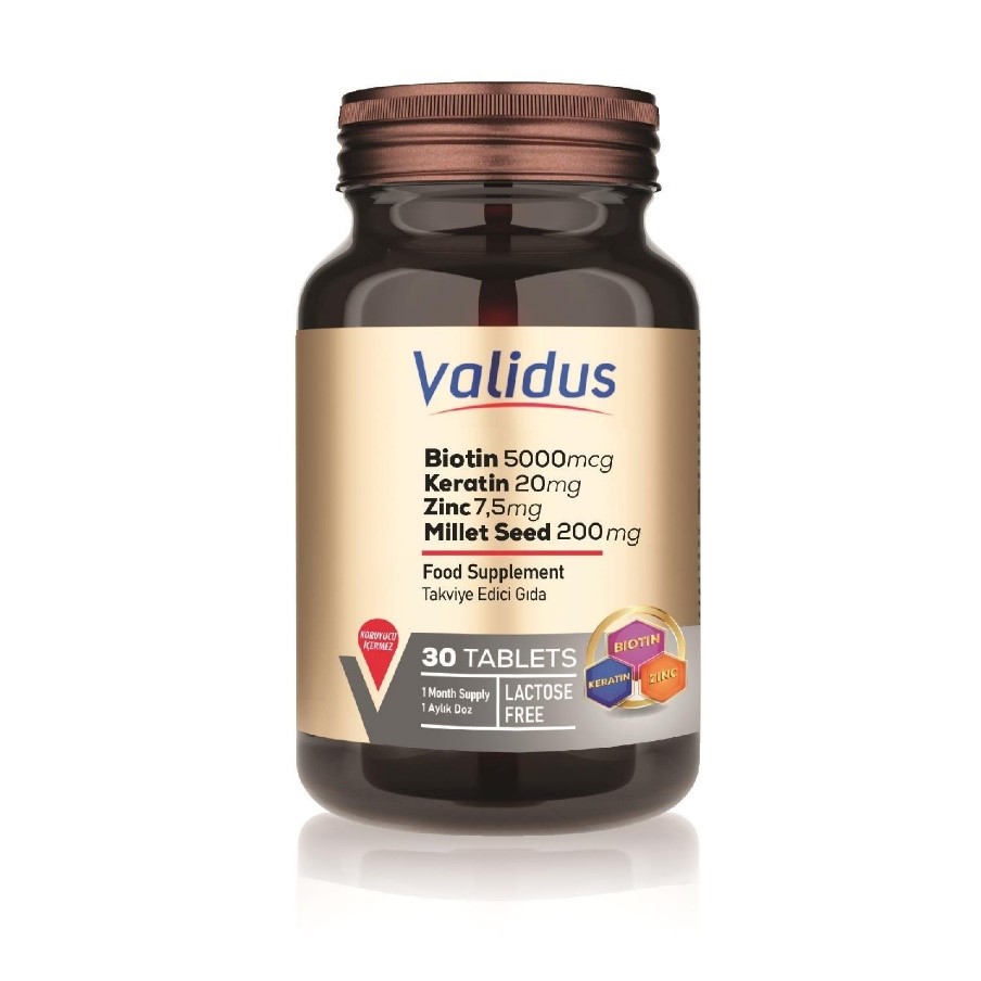 8hdsRvqY69LOTak48yW0y93NP6gxjJ Validus Biotin + Keratin + Zinc 30 Tablets - Image 1