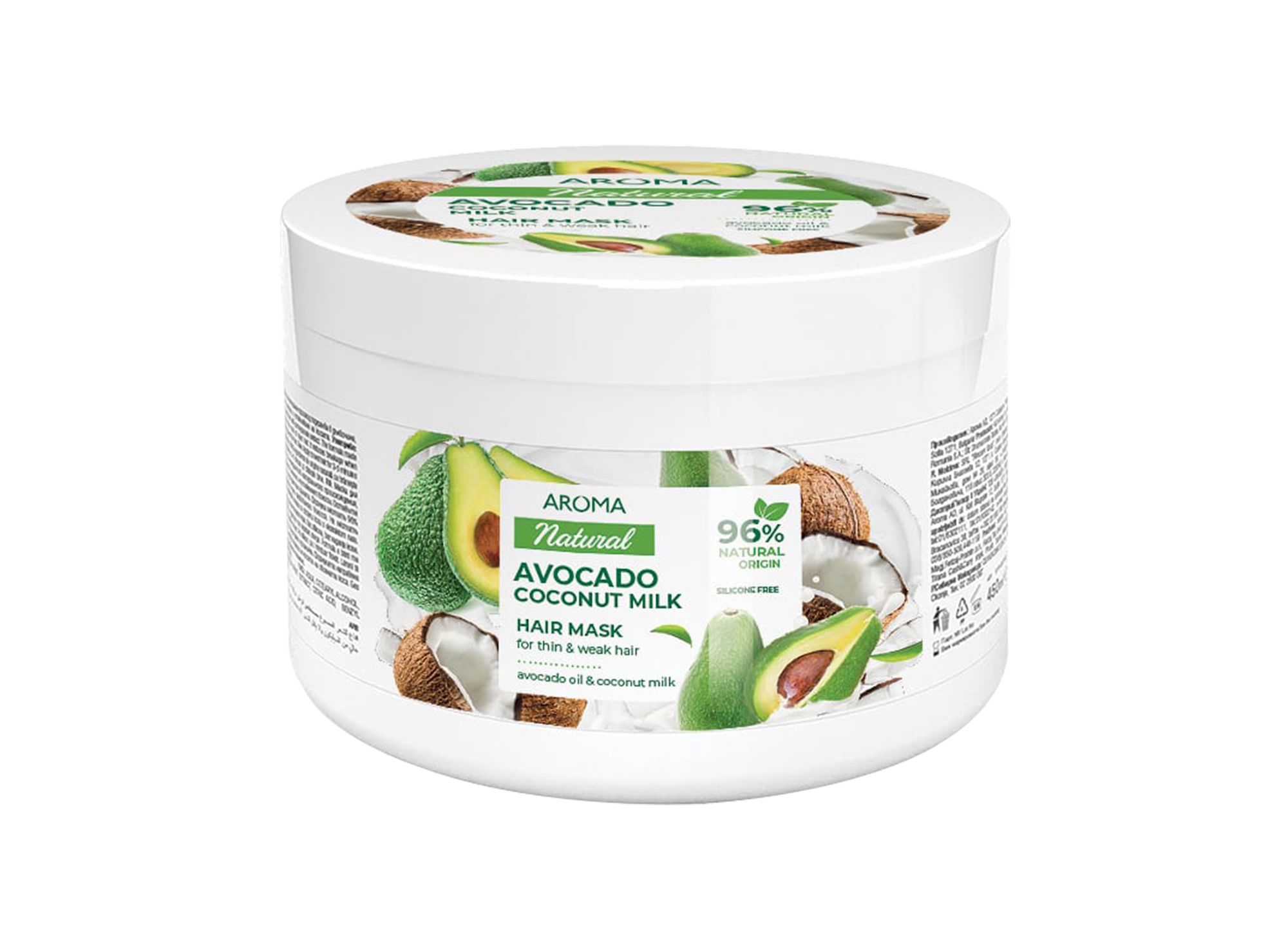 MYtFORoXiKpBIUAYKoFokMJWcuNTM1 AROMA თმის ნიღაბი NATURAL 1151 ავოკადო/ქოქოსის რძე 450მლ - Image 1